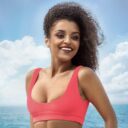 woman in red bikini on beach