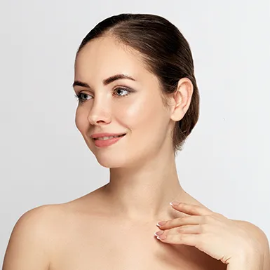 a woman with clear skin