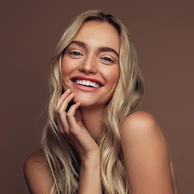 a woman with clear skin